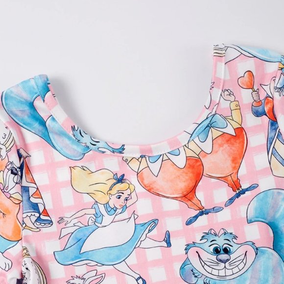 Boutique Alice in Wonderland Girls Short Sleeve Dress - Picture 2 of 5